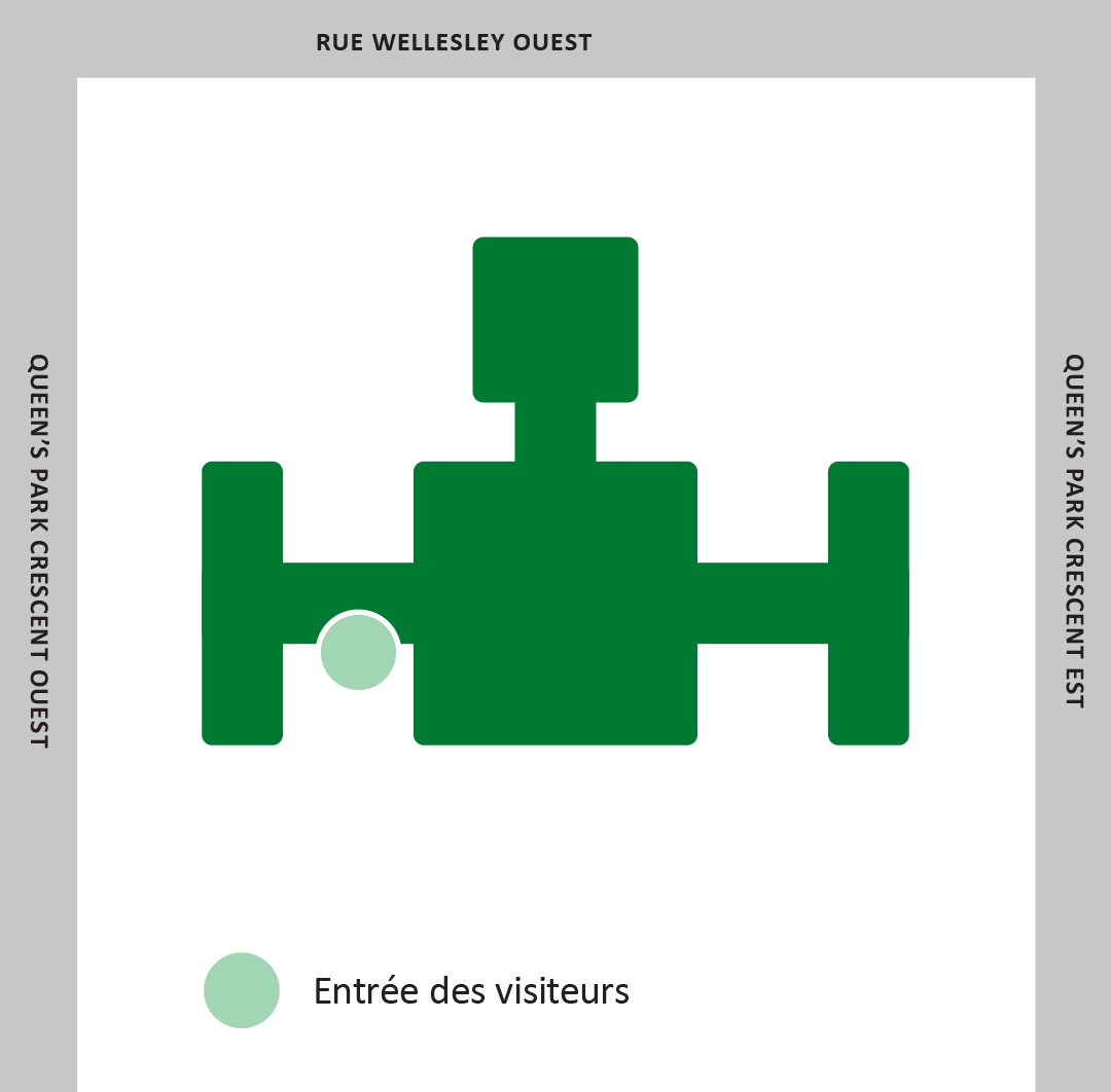 carte affichant l'entrée des visiteurs