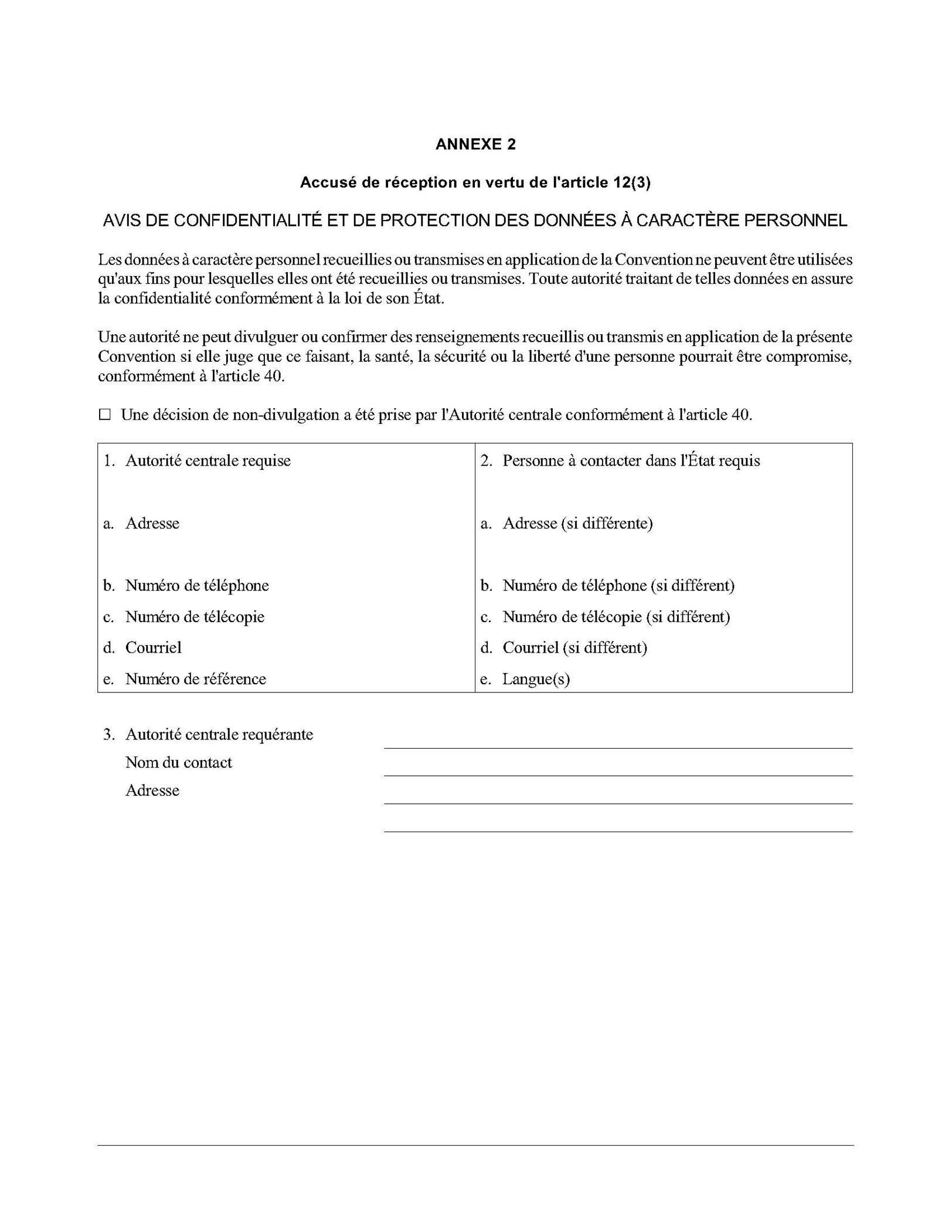 Page 1 de l'Accusé de réception en vertu de l'article 12(3)

Description automatically generated