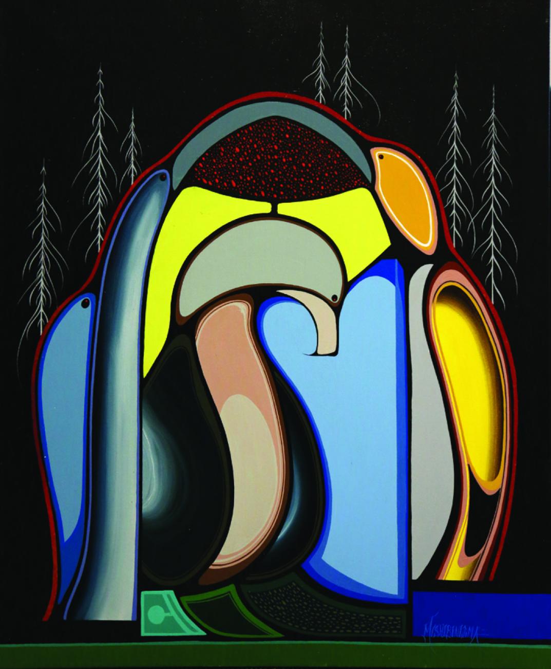 Image d'une toile sans titre par artiste autochtone James Simon Image d'une toile sans titre par artiste autochtone James Simon