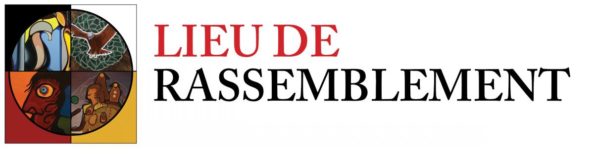 Graphique pour l'exposition en ligne, lieu de rassemblement
